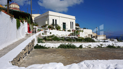 traditional greece village pyrgos on santorini