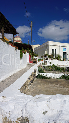 traditional greece village pyrgos on santorini