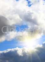 sky background with sun beams