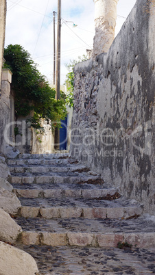 traditional greece village pyrgos on santorini