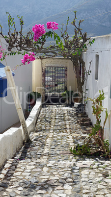 traditional greece village pyrgos on santorini