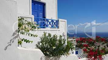 traditional greece village pyrgos on santorini