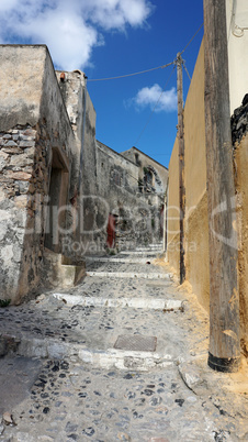 traditional greece village pyrgos on santorini