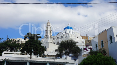 traditional greece church in exo gonia on santorini