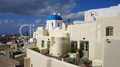 traditional greece church in exo gonia on santorini