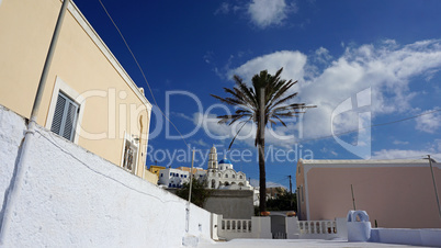 traditional greek village exo gonia on santorini