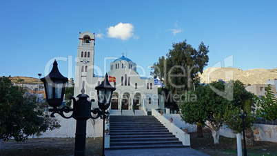 church from perissa on greece santorini island