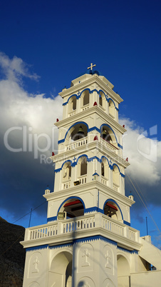 church from perissa on greece santorini island