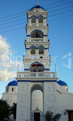 church from perissa on greece santorini island