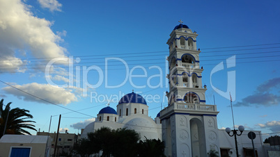 church from perissa on greece santorini island