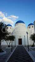 church from perissa on greece santorini island