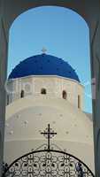 church from perissa on greece santorini island