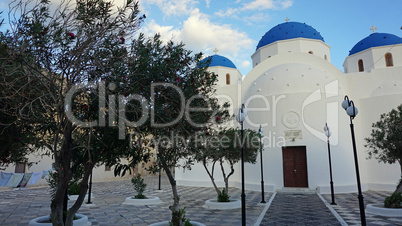 church from perissa on greece santorini island