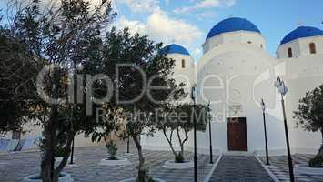 church from perissa on greece santorini island