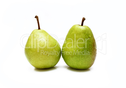 two green pears