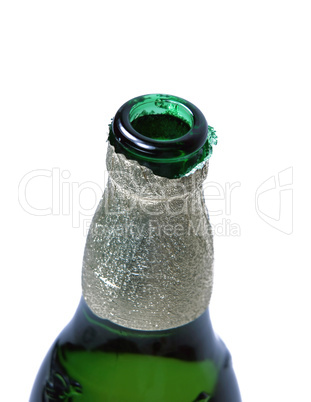 neck of green bottle