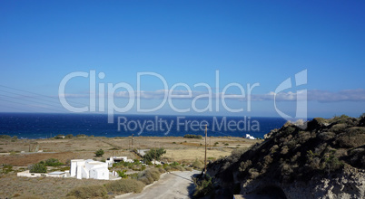 wild and natural coast of greece island santorini