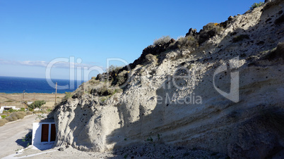 wild and natural coast of greece island santorini