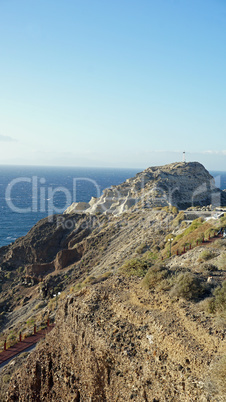 wild and natural coast of greece island santorini