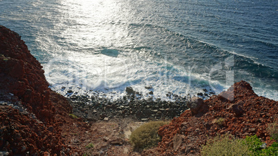 wild and natural coast of greece island santorini