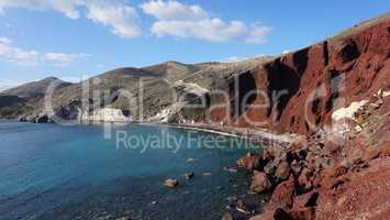 red beach on santorini island in greece