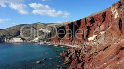 red beach on santorini island in greece