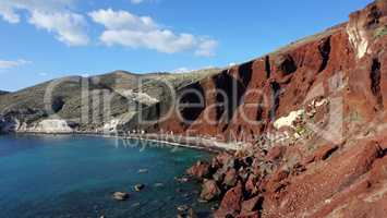 red beach on santorini island in greece