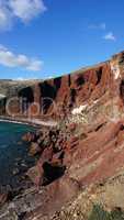 red beach on santorini island in greece