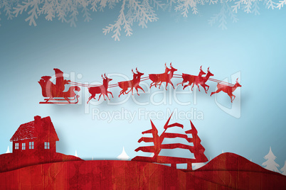 Composite image of christmas scene silhouette