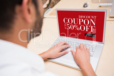 Composite image of sale advertisement