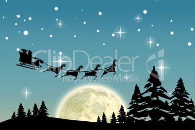 Composite image of christmas scene silhouette