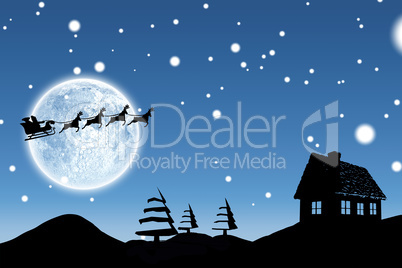 Composite image of christmas scene silhouette