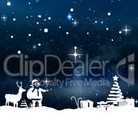 Composite image of christmas scene silhouette