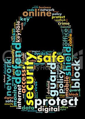 Security word cloud  illustration concept