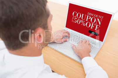 Composite image of sale advertisement