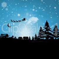 Composite image of christmas scene silhouette