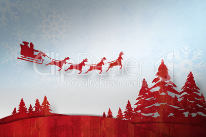 Composite image of christmas scene silhouette