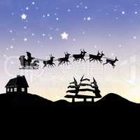 Composite image of christmas scene silhouette