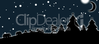 Composite image of christmas scene silhouette