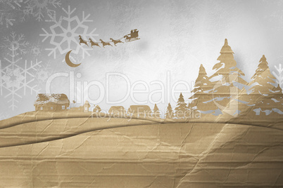 Composite image of christmas scene silhouette