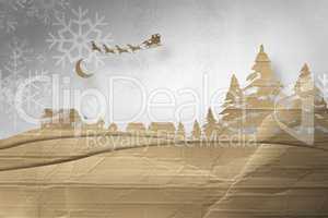 Composite image of christmas scene silhouette