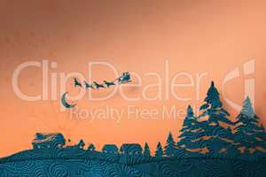 Composite image of christmas scene silhouette