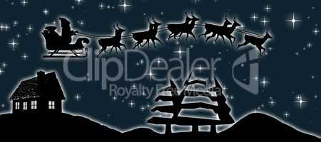 Composite image of christmas scene silhouette