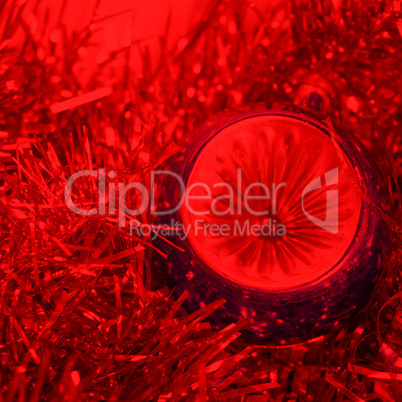 Christmas bauble and tinsel