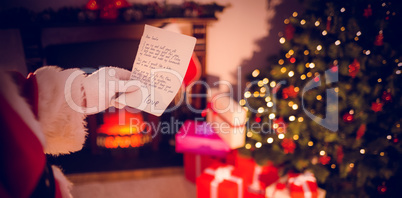 Composite image of santas list