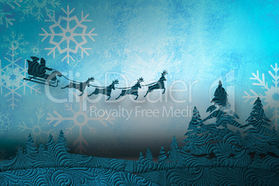 Composite image of christmas scene silhouette