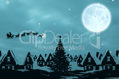 Composite image of christmas scene silhouette