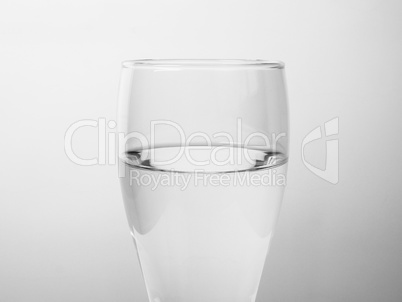 Black and white Glass of water