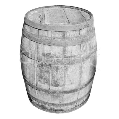 Black and white Wooden barrel cask