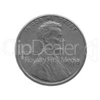 Black and white Coin isolated